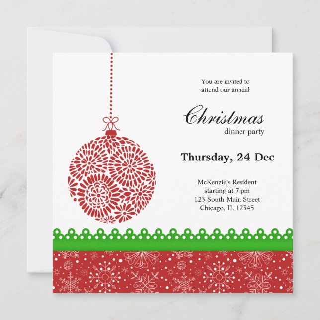 Christmas Ornament Invitation (Front)