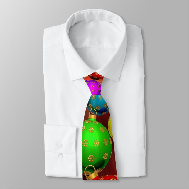 Christmas Ornament Jamboree Tie (Tied)