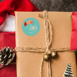 Christmas Ornament Joy Holiday  Classic Round Sticker