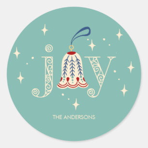 Christmas Ornament Joy Holiday Classic Round Sticker