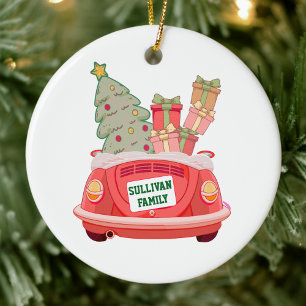 Christmas Ornament Keepsake with Family Car