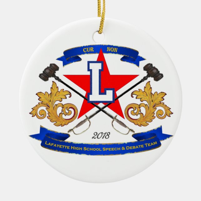 Christmas ornament Lafayette Speech & Debate Team (Front)