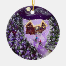Christmas Ornament - Lantern Ski
