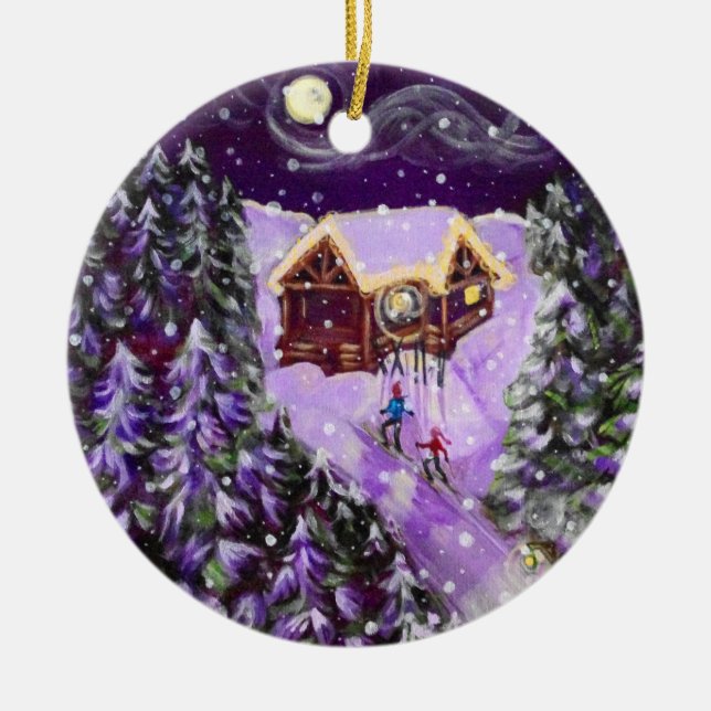 Christmas Ornament - Lantern Ski (Front)