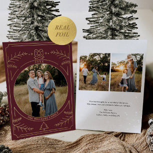 Christmas Ornament Line Art Burgundy Photo