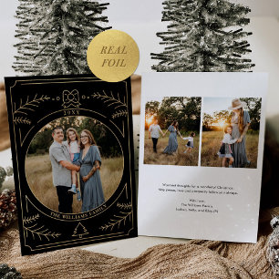 Christmas Ornament Line Art Photo Black Gold