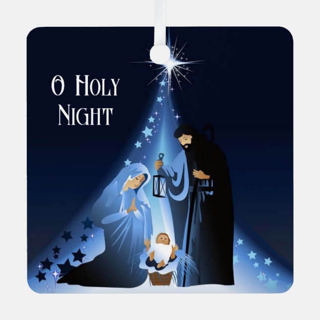 Christmas Ornament-Manger Scene   Metal Tree Decoration (Front)