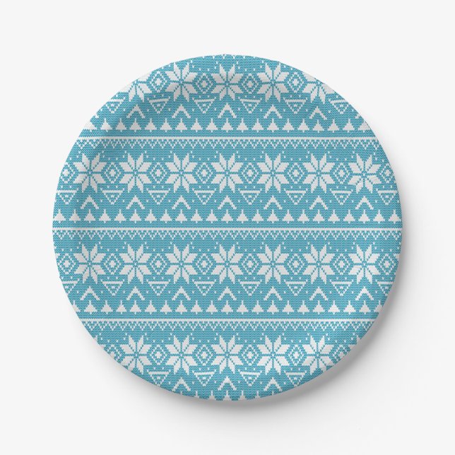 Christmas ornament nordic winter scandinavian norw paper plate (Front)
