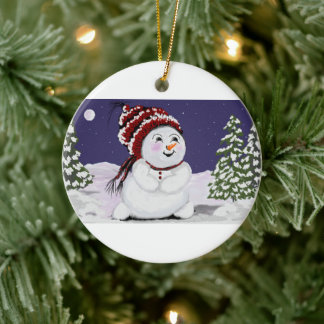 Christmas Ornament Original Digital Snowman Design