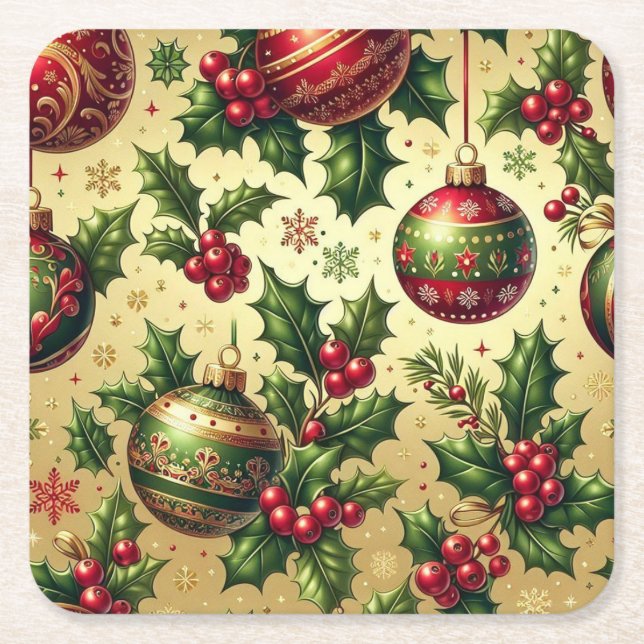 Christmas Ornament Paper Coaster (Front)