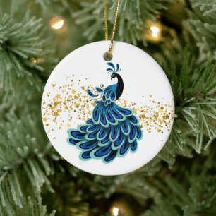 Christmas Ornament-Peacock Ceramic Tree Decoration