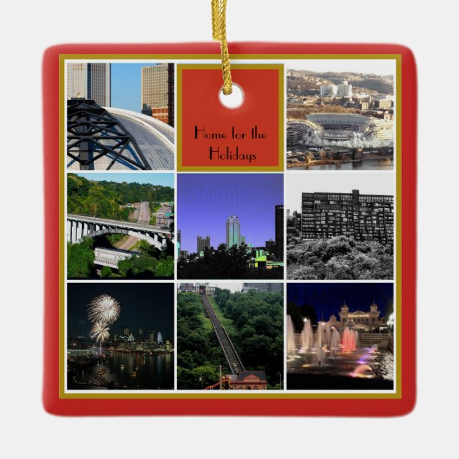 Christmas Ornament -Pittsburgh Collage- 2 sided (Front)