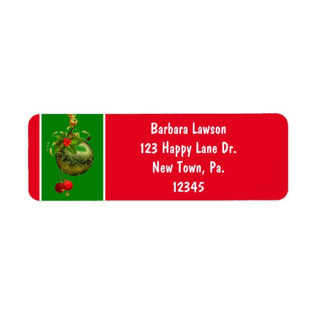 Christmas Ornament Return Address (Front)