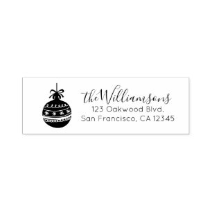 Christmas Ornament Return Address Self-inking Stamp