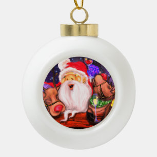 Christmas Ornament Santa and Reindeers Fun