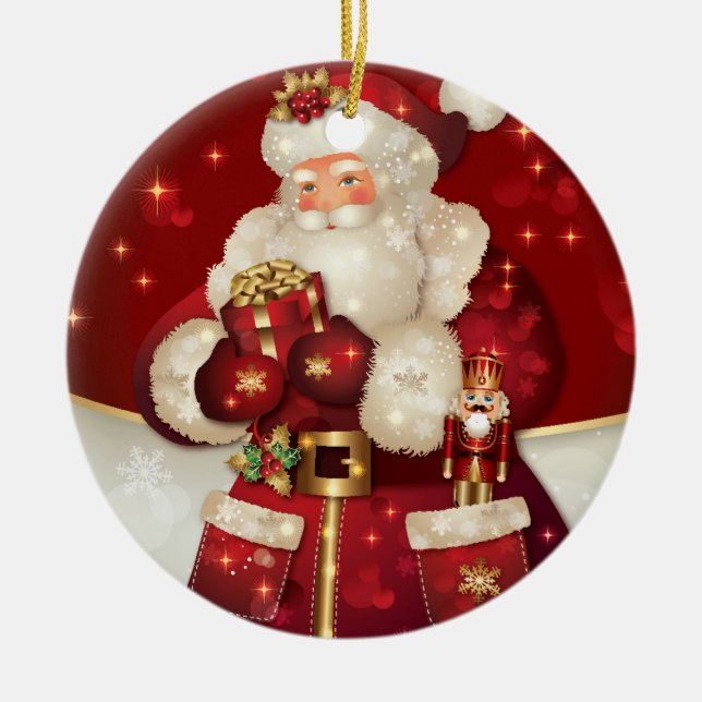 Christmas Ornament-Santa Ceramic Tree Decoration (Front)