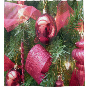 CHRISTMAS ORNAMENT SHOWER CURTAIN