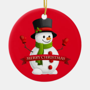 Christmas Ornament-Snowman Ceramic Tree Decoration