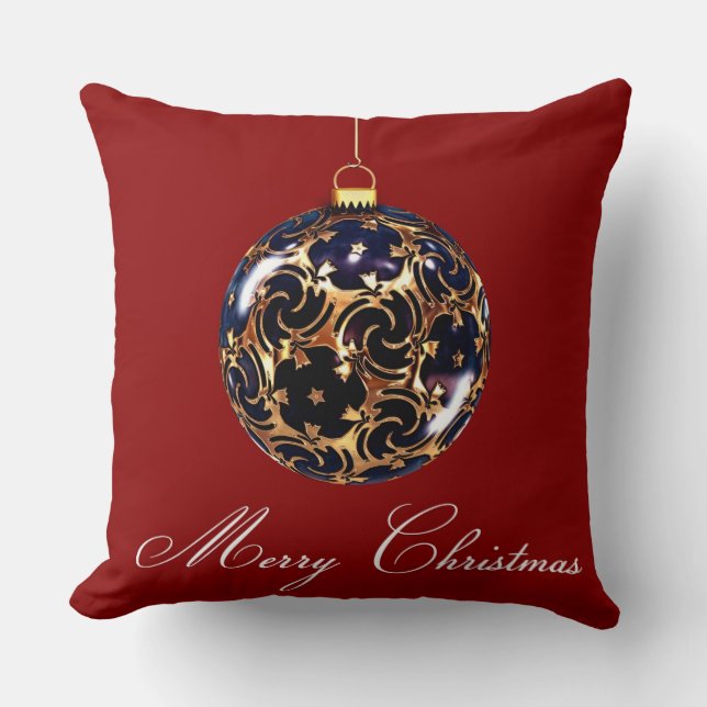 Christmas Ornament Throw Pillow (Front)