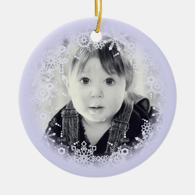 Christmas Ornament Whimsical Purple Snowflake (Front)