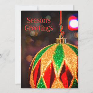 Christmas Ornament with Diamond Pattern Holiday Card