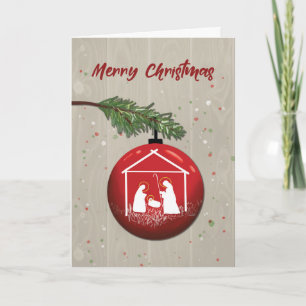 Christmas Ornament with Manger Card