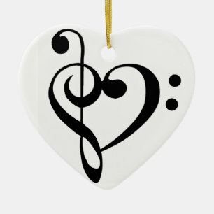 **CHRISTMAS ORNAMENT** WITH MUSICAL NOTE HEART CERAMIC TREE DECORATION