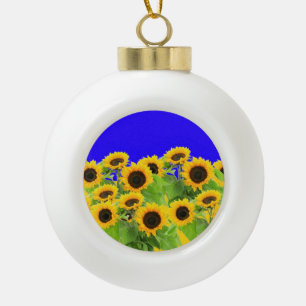 Christmas Ornament with Sunflowers