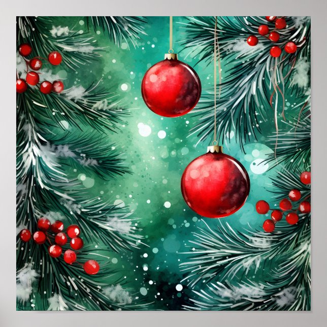 christmas ornamental holiday decor poster (Front)