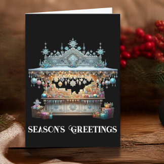 Christmas Ornaments and Baubles Market Kiosk  Holiday Card