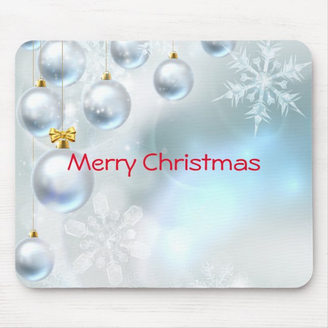 christmas ornaments and snowflakes mouse pad (Front)