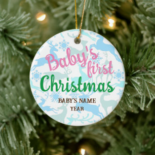 Christmas, ornaments Baby's First Christmas Custom