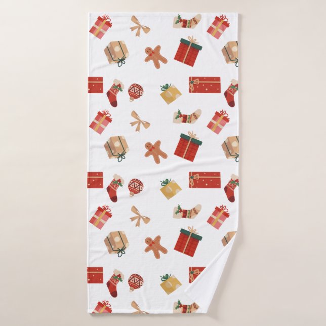 Christmas ornaments bath towel (Bath Towel)