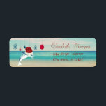 Christmas Ornaments,Beach ,Dolphin With Santa Hat<br><div class="desc">Christmas ornaments and dolphin with santa hat  on beach background. An elegant and sophisticated designe.Costumize with your name and address details.</div>
