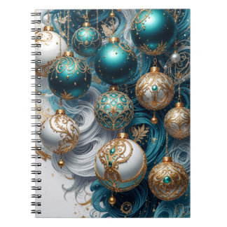 Christmas Ornaments Blue Gold Luxury Decoration Notebook