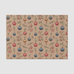 Christmas Ornaments Brown  Tissue Paper