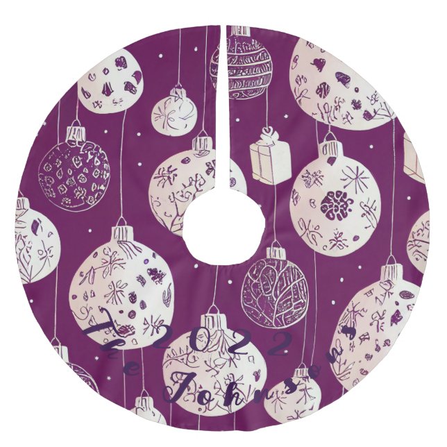 Christmas Ornaments Brushed Polyester Tree Skirt (Front)