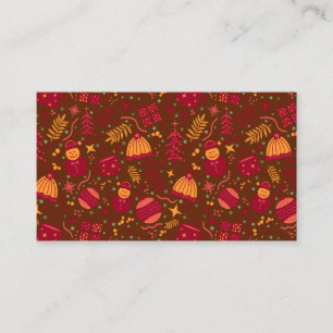 Christmas Ornaments Burgundy Business Card