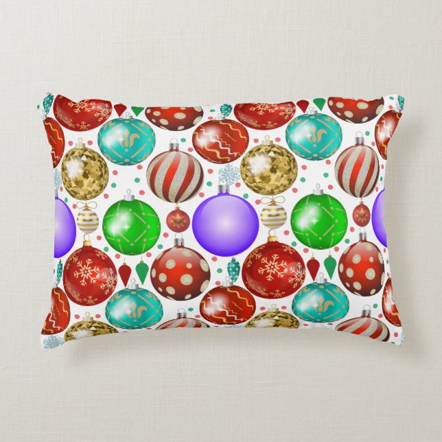 Christmas Ornaments Colourful Balls pattern Decorative Cushion (Front)