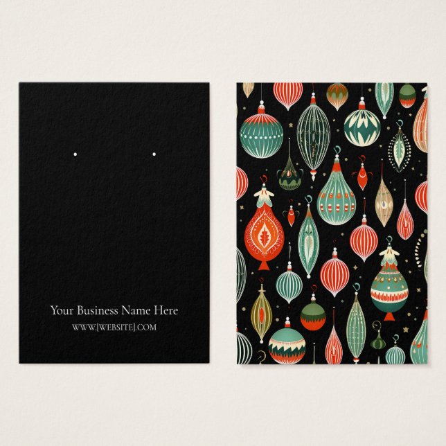 Christmas Ornaments Earring Display Card (Front & Back)
