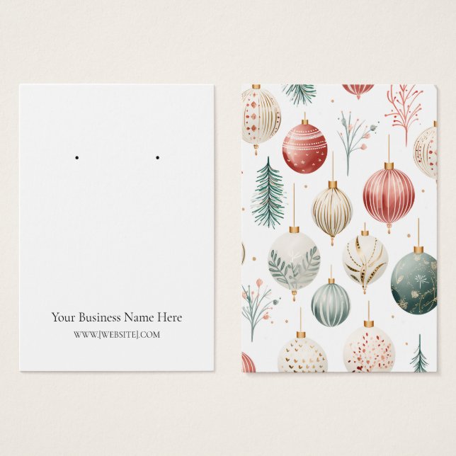 Christmas Ornaments Earring Display Card (Front & Back)