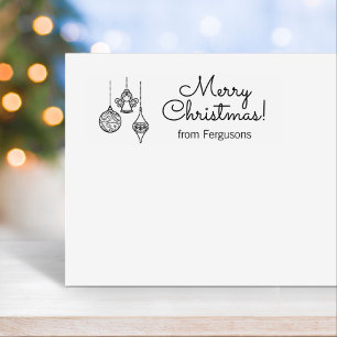 Christmas Ornaments Family Greeting Rubber Stamp