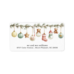 Christmas Ornaments Garland Return Address Label