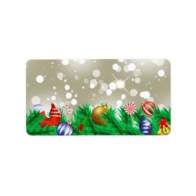 Christmas Ornaments Glitter Label (Front)