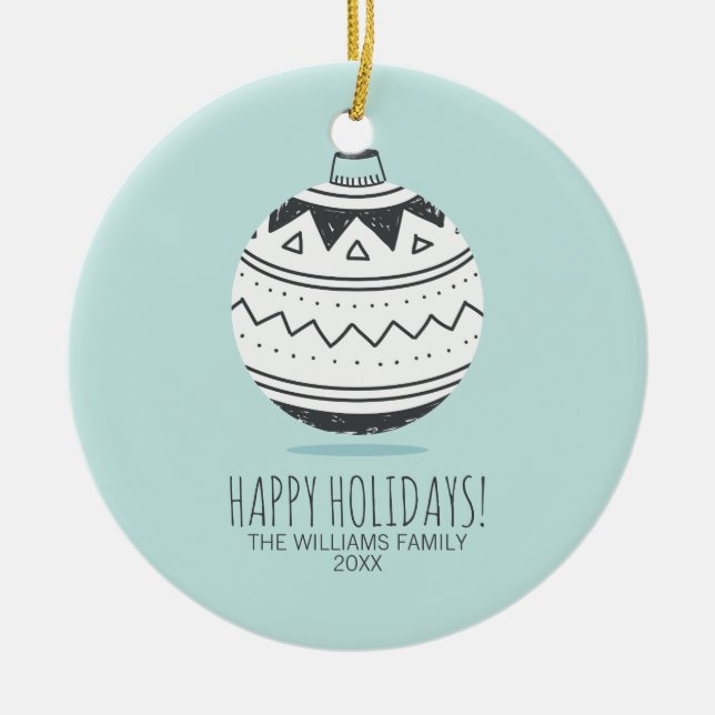 Christmas Ornaments Holiday Ceramic Ornament (Front)