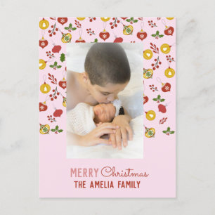  Christmas Ornaments Holiday Festive Family Photo Postcard