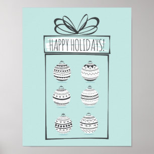 Christmas Ornaments Holiday Poster Sign