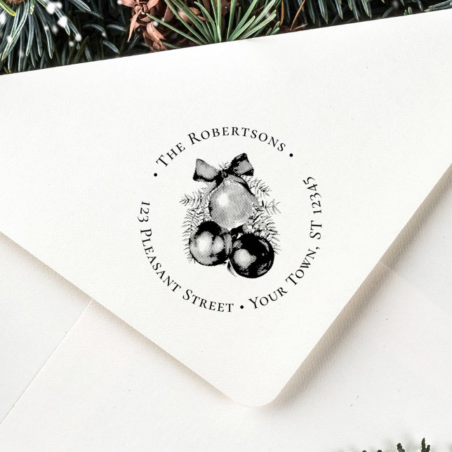 Christmas Ornaments Holiday Return Address Self-inking Stamp (Creator Uploaded)