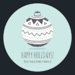 Christmas Ornaments Holiday Stickers<br><div class="desc">Personalise the custom text above. You can find additional coordinating items in our "Christmas Ornaments Collection".</div>