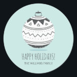 Christmas Ornaments Holiday Stickers<br><div class="desc">Personalise the custom text above. You can find additional coordinating items in our "Christmas Ornaments Collection".</div>